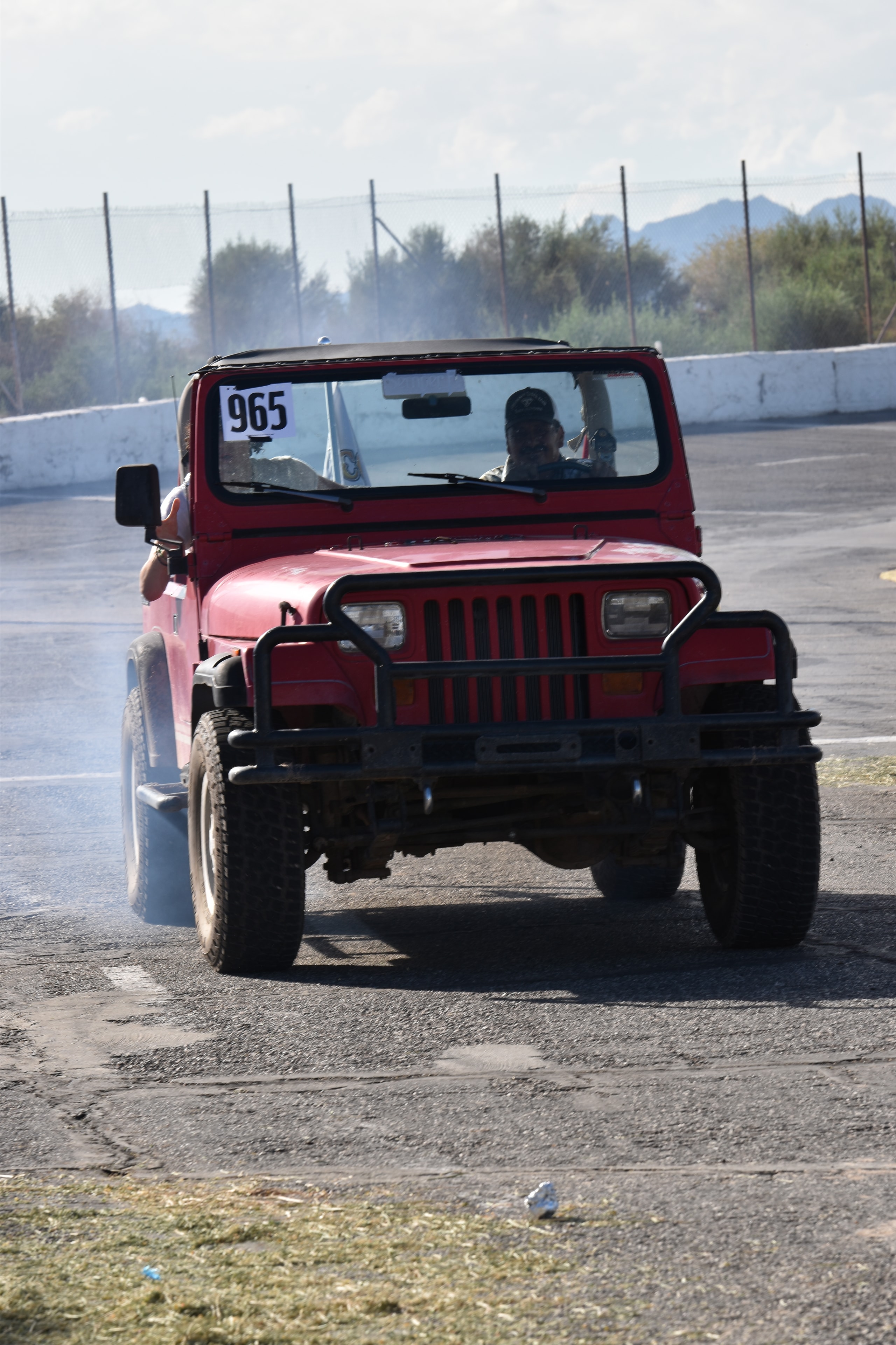 Red vintage truck at the Farm Olympics